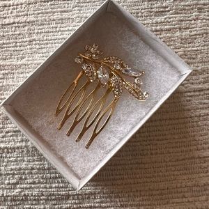 Wedding Bridal Hair Comb Piece - gold tone
